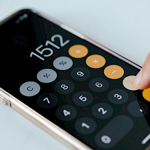 Working out mortgage figures on a phone calculator